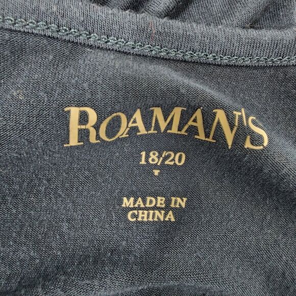 Roamans Women Tunic Top Plus Size 18/20 Embroidered Lace Stretch Knit 3/4 Sleeve - Picture 8 of 10